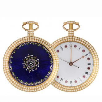 English 18 Carat gold enamelled pocket watch for the Chinese market Circa 1792