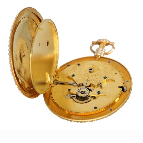 English 18 Carat gold enamelled pocket watch for the Chinese market Circa 1792 English 18 Carat gold enamelled pocket watch for the Chinese market Circa 1792
