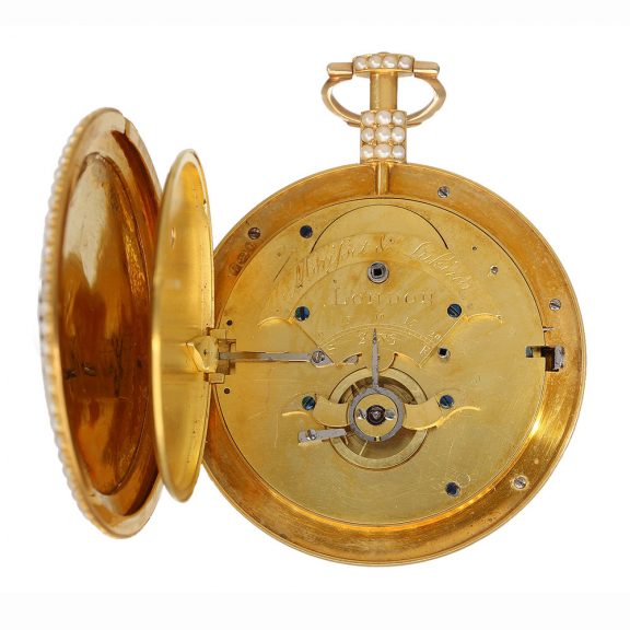 English 18 Carat gold enamelled pocket watch for the Chinese market Circa 1792 English 18 Carat gold enamelled pocket watch for the Chinese market Circa 1792