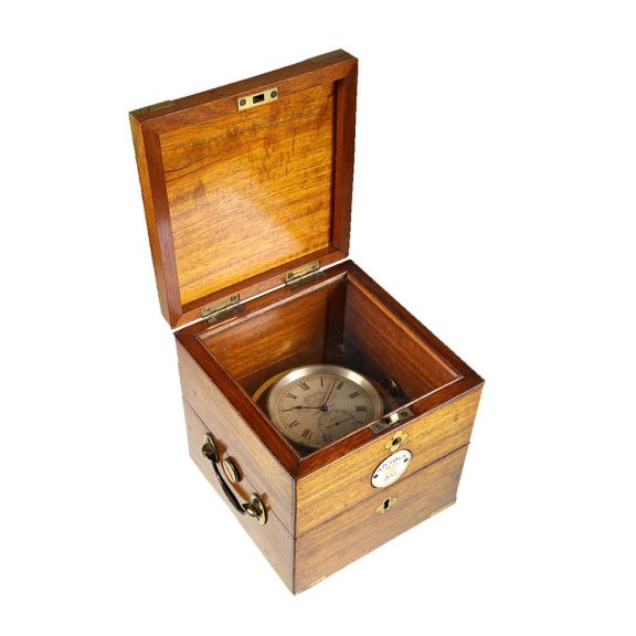 English brass marine deck chronometer marked “One day” Circa 1812 English brass marine deck chronometer marked “One day” Circa 1812