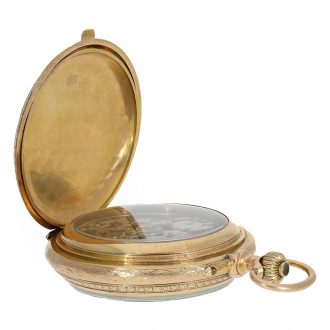 Swiss 18 carat gold complicated splendour pocket watch Circa 1890