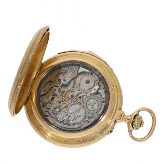 Swiss 18 carat gold complicated splendour pocket watch Circa 1890