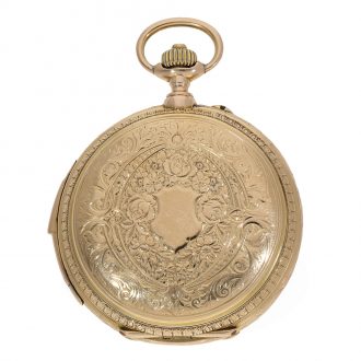 Swiss 18 carat gold complicated splendour pocket watch Circa 1890