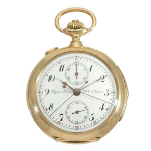 Swiss gold repeating split seconds chronograph Circa 1907