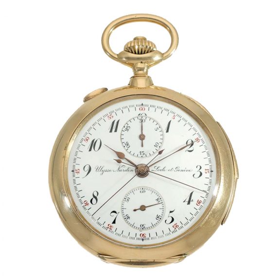 Swiss gold repeating split seconds chronograph Circa 1907