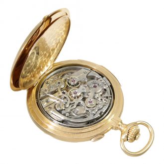 Swiss gold repeating split seconds chronograph Circa 1907
