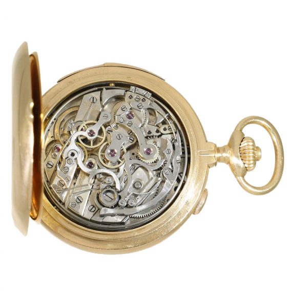 Swiss gold repeating split seconds chronograph Circa 1907 Swiss gold repeating split seconds chronograph Circa 1907