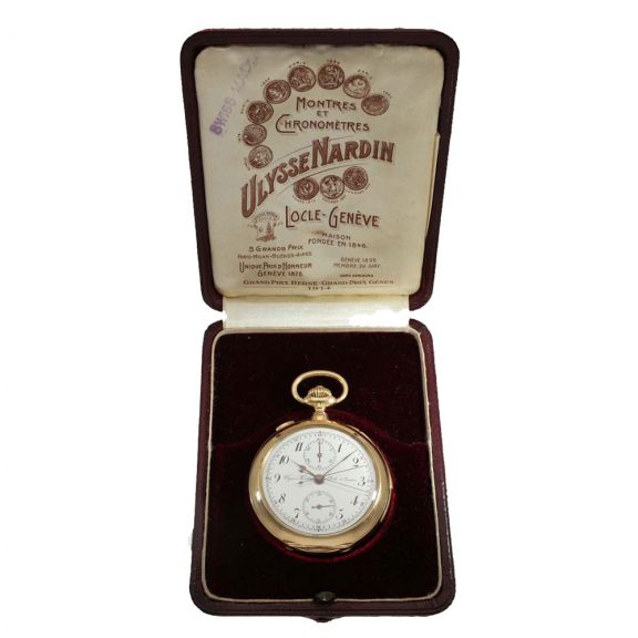 Swiss gold repeating split seconds chronograph Circa 1907 Swiss gold repeating split seconds chronograph Circa 1907