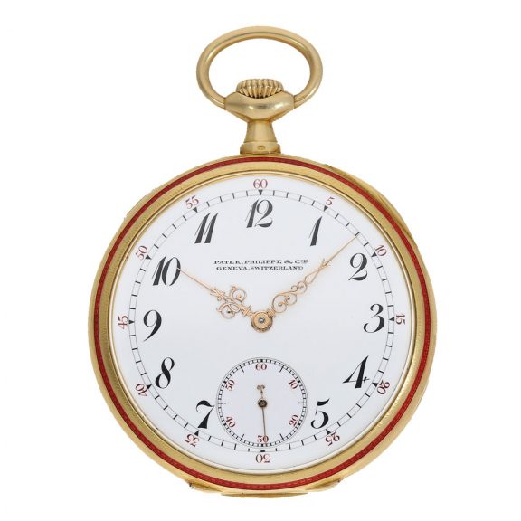 Swiss 18 carat gold and enamel high relief watch Circa 1907
