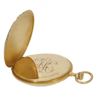 Swiss 18 carat gold and enamel high relief watch Circa 1907
