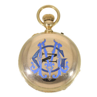 Swiss 18 carat gold and enamel interesting chronometer Circa 1865 Swiss 18 carat gold and enamel interesting chronometer Circa 1865