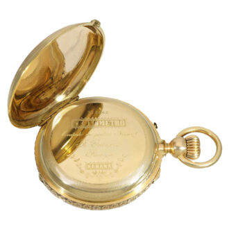 Swiss 18 carat gold and enamel interesting chronometer Circa 1865 Swiss 18 carat gold and enamel interesting chronometer Circa 1865