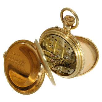 Swiss 18 carat gold and enamel interesting chronometer Circa 1865 Swiss 18 carat gold and enamel interesting chronometer Circa 1865