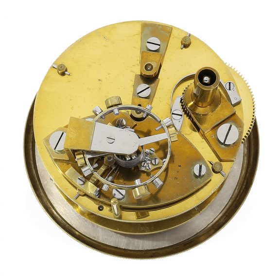 French brass deck chronometer with chronometer escapement Circa 1839 French brass deck chronometer with chronometer escapement Circa 1839