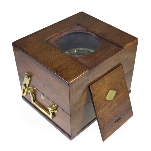 French brass deck chronometer with chronometer escapement Circa 1839 French brass deck chronometer with chronometer escapement Circa 1839