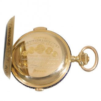 Swiss 18 carat gold and enamel full hunter cased watch Circa 1905