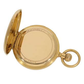 Swiss 18 carat gold half hunter watch with rare repeater Circa 1899