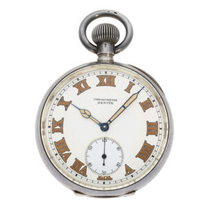 Swiss observation chronometer with wooden box Circa 1910