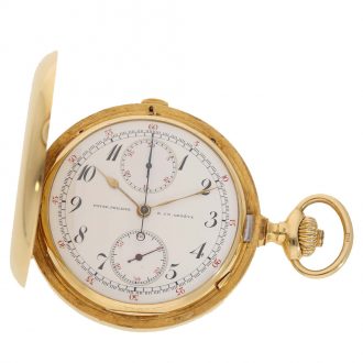 Swiss 18 carat gold lever chronograph in original box Circa 1913