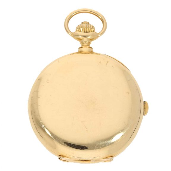 Swiss 18 carat gold lever chronograph in original box Circa 1913 Swiss 18 carat gold lever chronograph in original box Circa 1913
