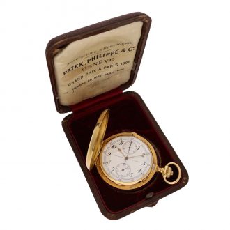 Swiss 18 carat gold lever chronograph in original box Circa 1913