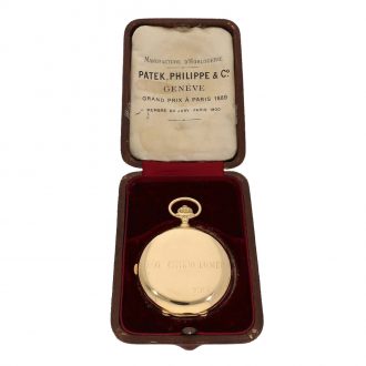 Swiss 18 carat gold lever chronograph in original box Circa 1913