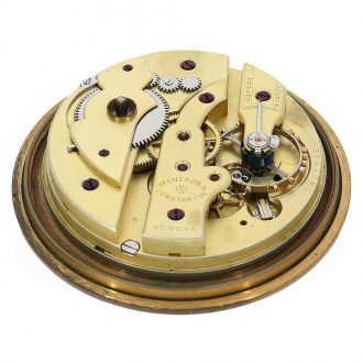Swiss brass small two day chronometer in mahogany box Circa 1915