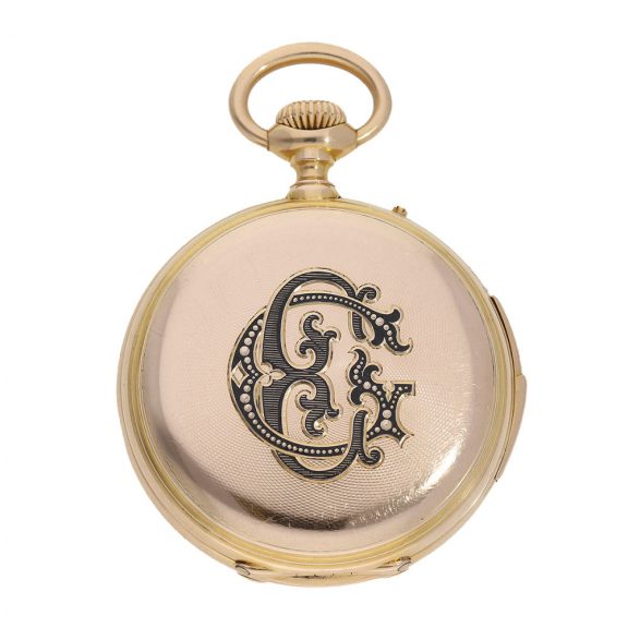 Swiss important 18K gold complicated lever pocket watch Circa 1877 Swiss important 18K gold complicated lever pocket watch Circa 1877