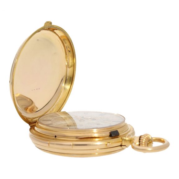 Swiss important 18K gold complicated lever pocket watch Circa 1877 Swiss important 18K gold complicated lever pocket watch Circa 1877
