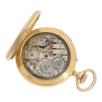 Swiss important 18K gold complicated lever pocket watch Circa 1877