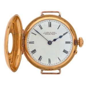 Early English gold half hunting cased lever watch Circa 1897