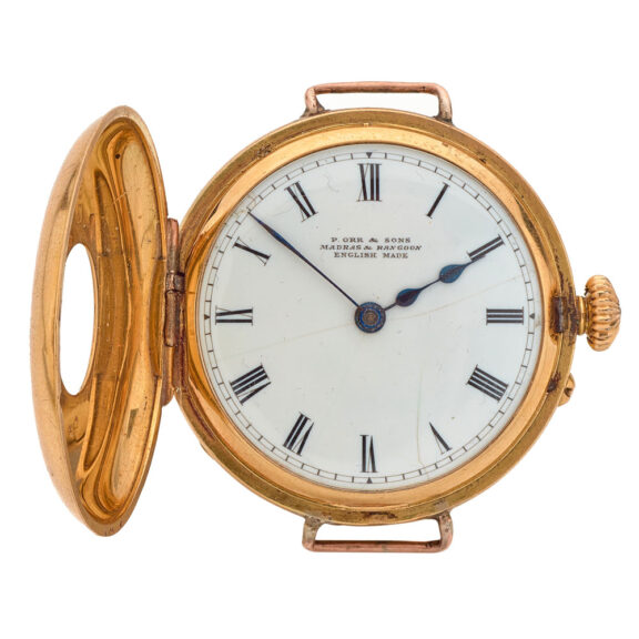 Early English gold half hunting cased lever watch Circa 1897 Early English gold half hunting cased lever watch Circa 1897