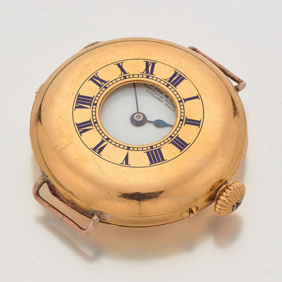 Early English gold half hunting cased lever watch Circa 1897 Early English gold half hunting cased lever watch Circa 1897