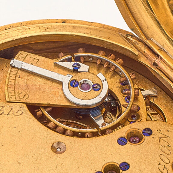 English gold watch mounted as a wristwatch Circa 1897 English gold watch mounted as a wristwatch Circa 1897