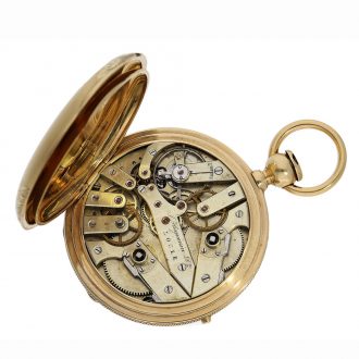 Exceptionally heavy Swiss early gold hunting case pocket watch Circa 1865 Exceptionally heavy Swiss early gold hunting case pocket watch Circa 1865
