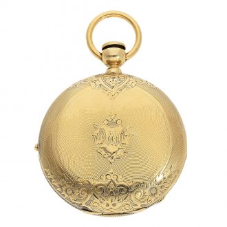 Exceptionally heavy Swiss early gold hunting case pocket watch Circa 1865 Exceptionally heavy Swiss early gold hunting case pocket watch Circa 1865