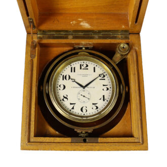 Swiss brass marine chronometer for the American market Circa 1915