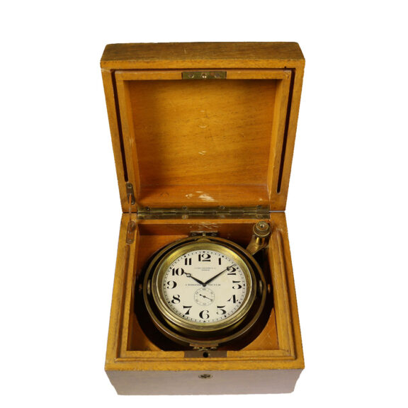 Swiss brass marine chronometer for the American market Circa 1915 Swiss brass marine chronometer for the American market Circa 1915