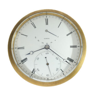 French brass deck chronometer in mahogany box Circa 1845