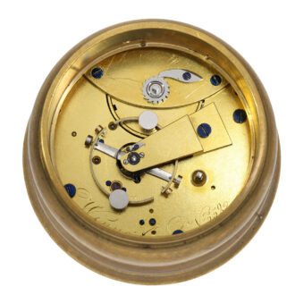 French brass deck chronometer in mahogany box Circa 1845