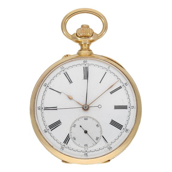 Important French chronometer with chronograph Circa 1890