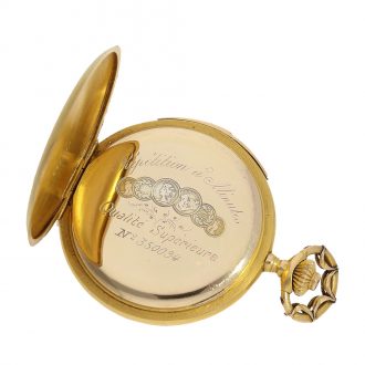 Swiss gold watch with minute repeater, Qualité Superior Circa 1910