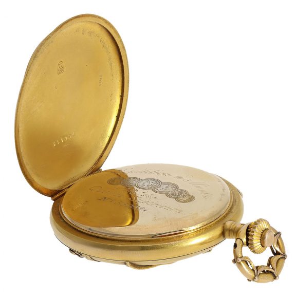 Swiss gold watch with minute repeater, Qualité Superior Circa 1910 Swiss gold watch with minute repeater, Qualité Superior Circa 1910
