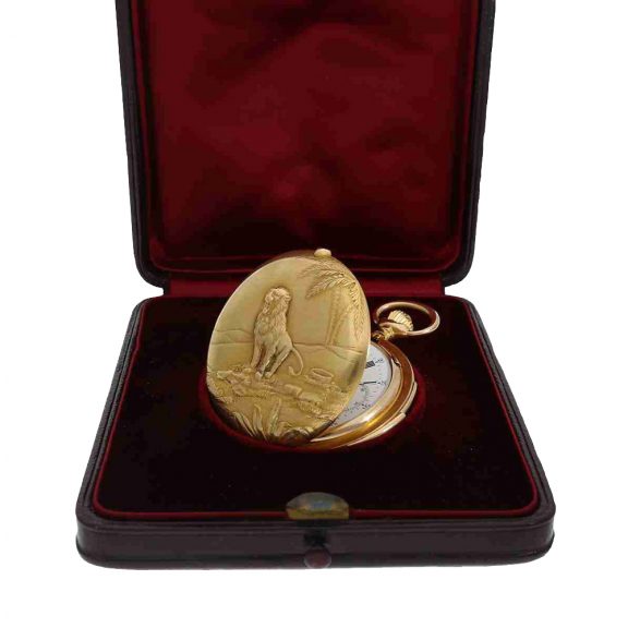 Extremely large Swiss gold hunting case pocket watch Circa 1910 Extremely large Swiss gold hunting case pocket watch Circa 1910