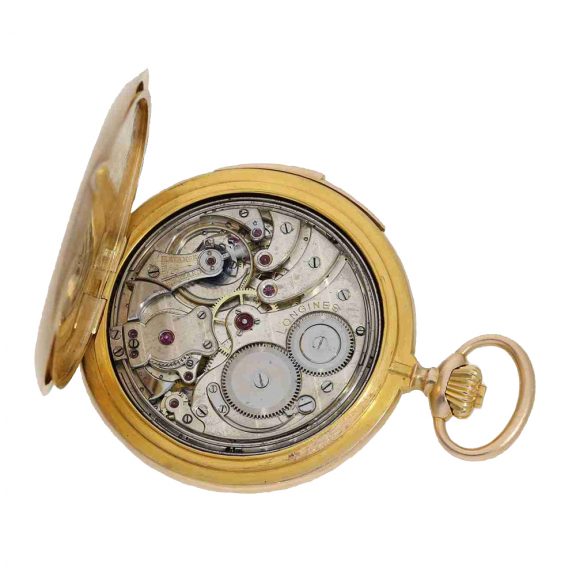 Extremely large Swiss gold hunting case pocket watch Circa 1910 Extremely large Swiss gold hunting case pocket watch Circa 1910