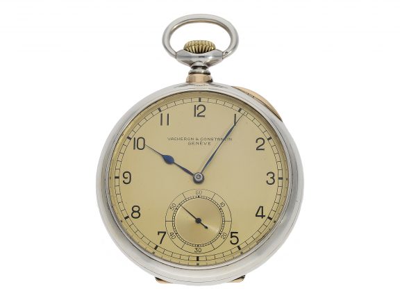 Swiss silver gold observatory anchor chronometer circa 1923