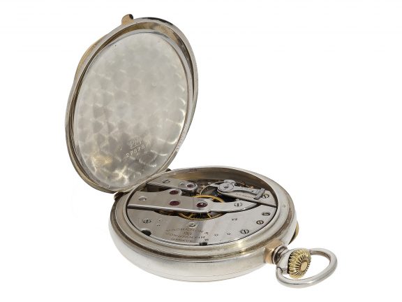Swiss silver gold observatory anchor chronometer circa 1923 Swiss silver gold observatory anchor chronometer circa 1923