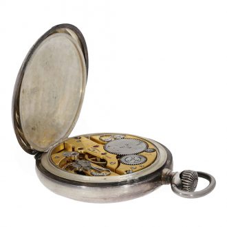 Swiss silver deck chronometer with power reserve indicator Circa 1940