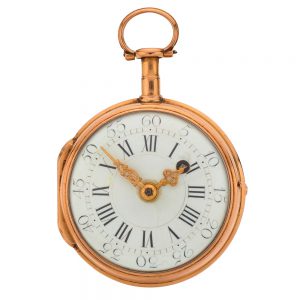 French plain 18 carat gold verge pocket watch Circa 1780
