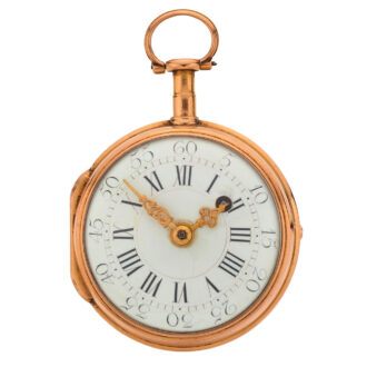 French plain 18 carat gold verge pocket watch Circa 1780